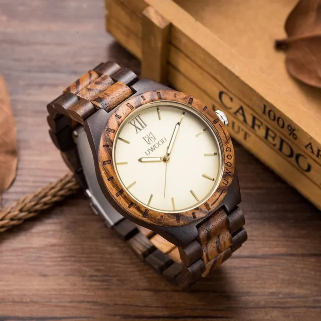 Pánske štýlové drevené hodinky