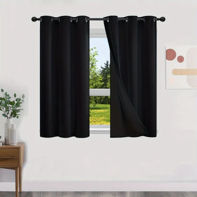 Blackout curtains with no pattern with thermal lining - Energy saving, privacy and style for living room, bedroom, kitchen and bathroom