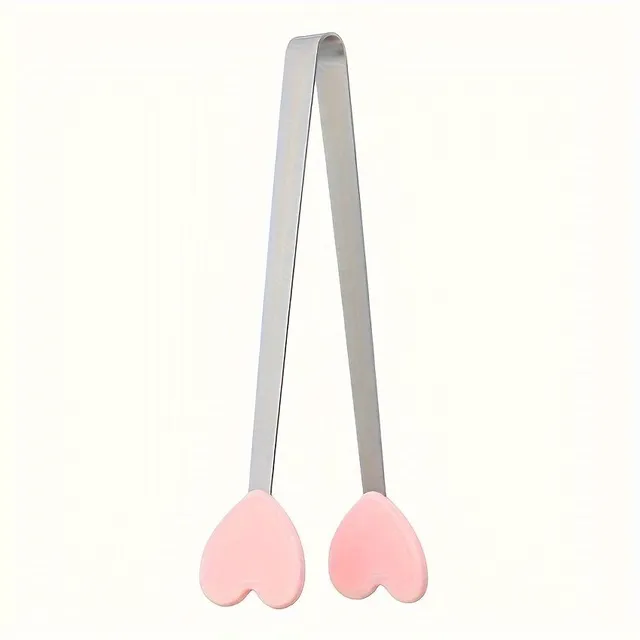 1 pcs, stainless steel and silicone pliers, 13.46 cm, ice/sugar cubes clip, kitchen serving tool