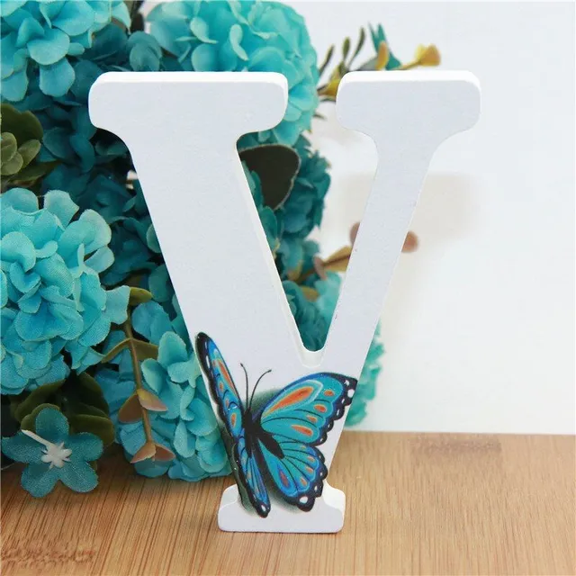 Decorative wooden letter with butterflies