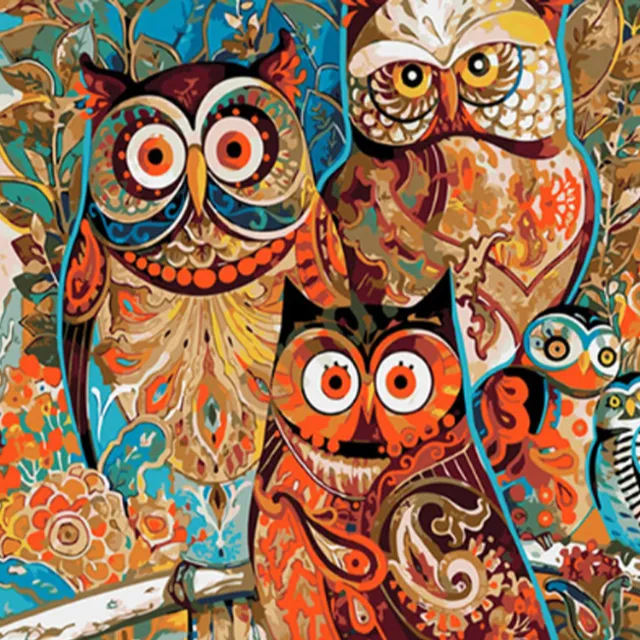 Painting by numbers - owls