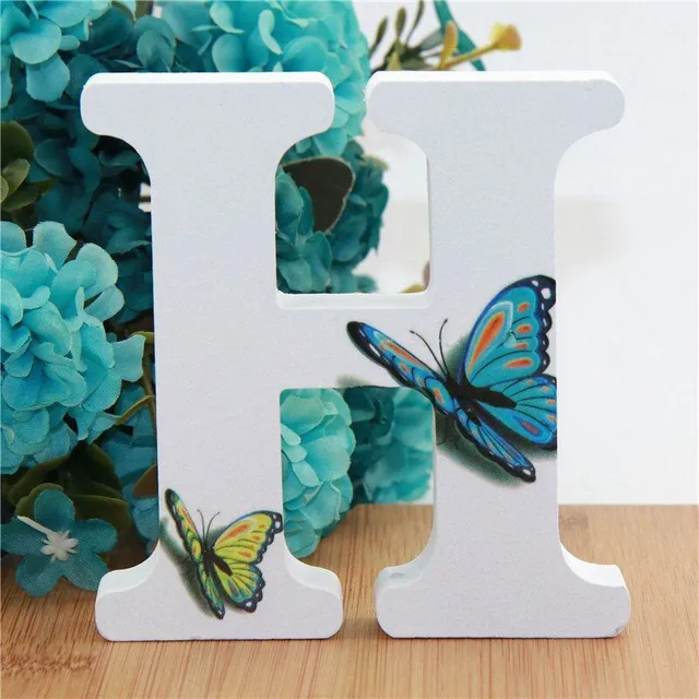 Decorative wooden letter with butterflies