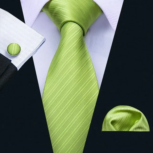 Men's beautiful business set with fine pattern | Tie, Handkerchief, Cufflinks