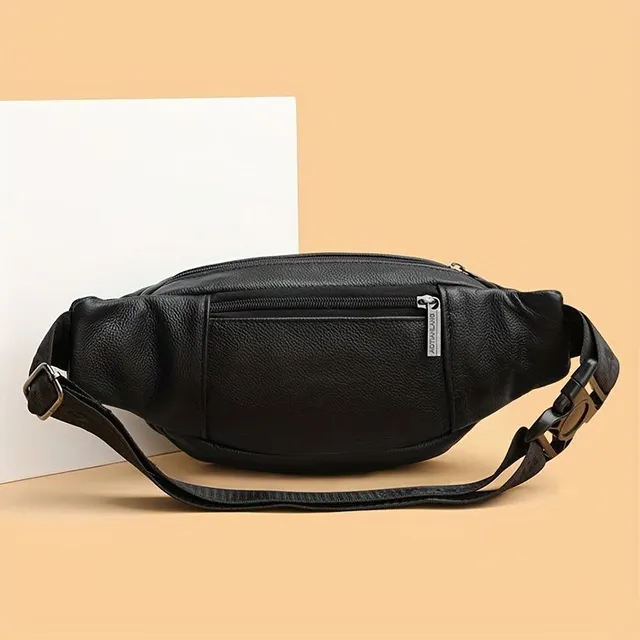 Leather multifunctional crossbody bag made of beef leather for sport and leisure