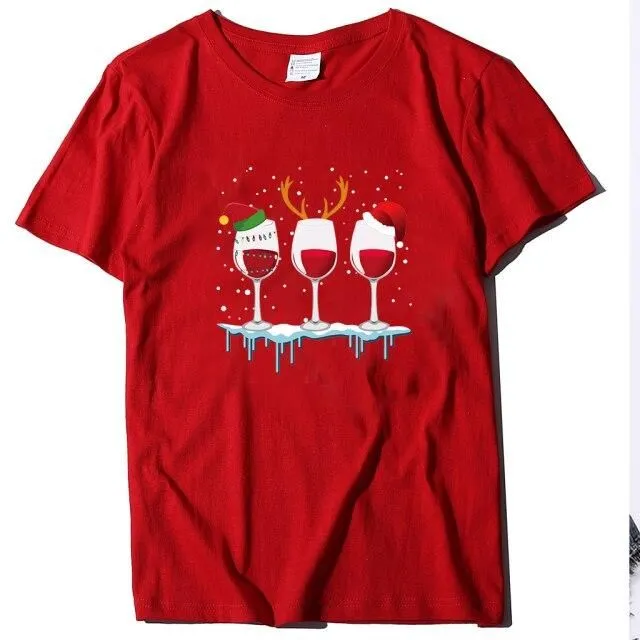 T-shirt de Noël avec vin