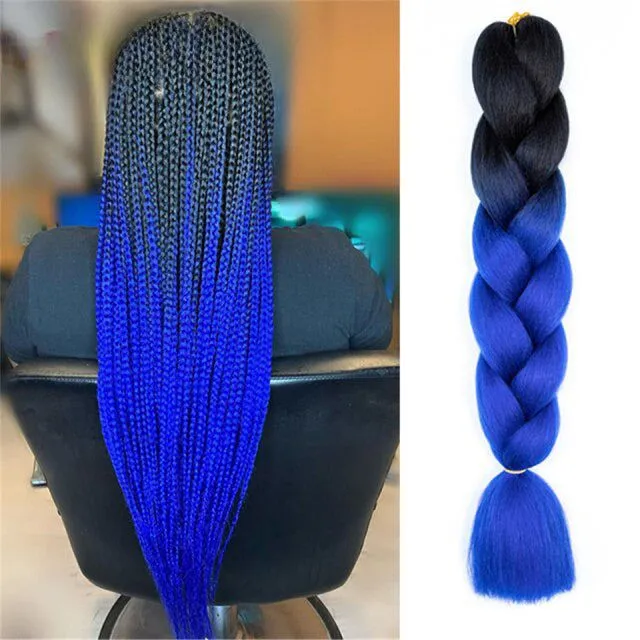 Ombre kanekalon hair on braids - more variants