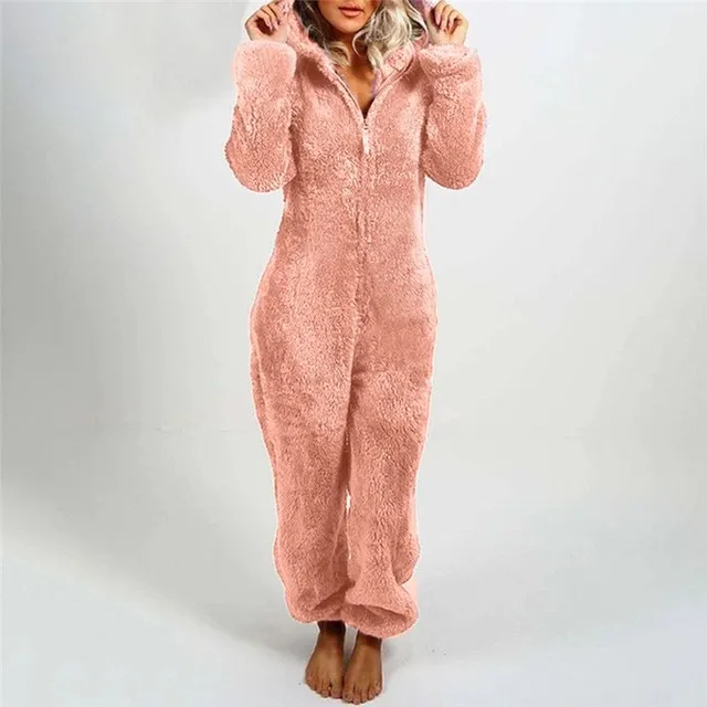 Fleece Plush Alvásruha Őszi Téli Női Hosszú Lepel Sweatshirt NIGHTWEAR Pajamas One Piece Velvet Meleg Alvásruha Jumpsuit