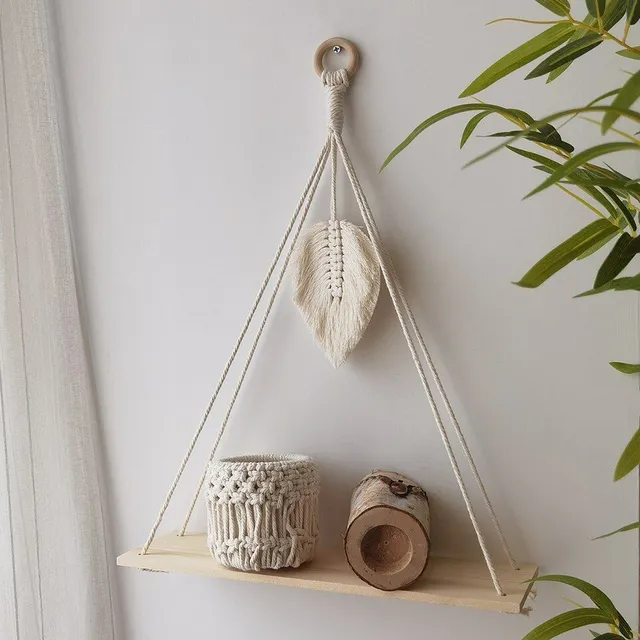Fashion hanging wooden shelf