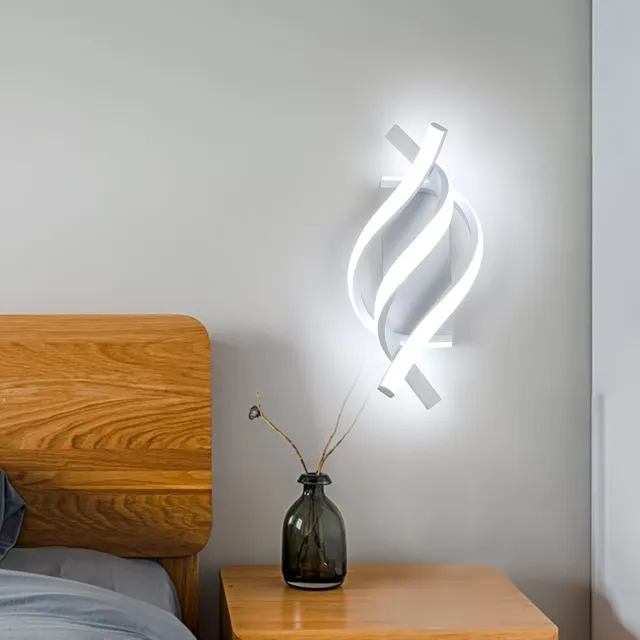 Modern adjustable LED wall lamp with 3 darkening colours, black and white metal wall lamp, decorative lighting