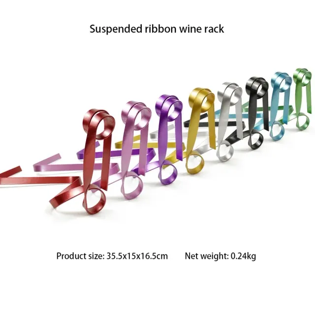 Luxusný stojan na fľašu vína v štýle stuhy - niekoľko farebných variantov, design dekorácie