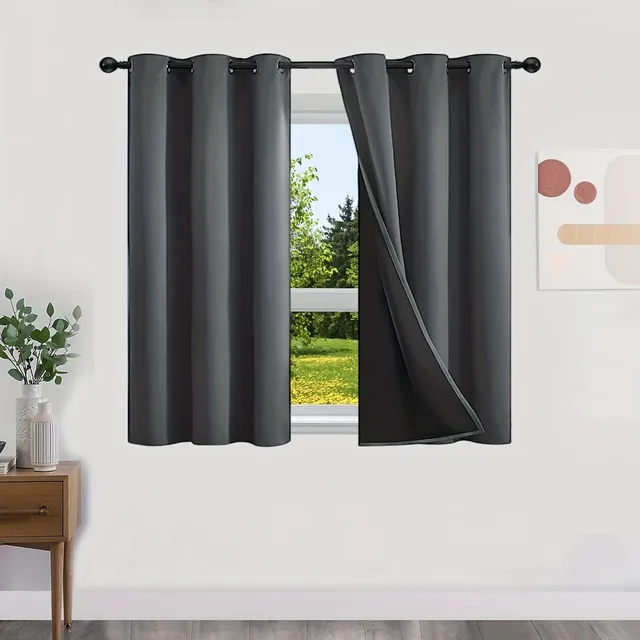 Blackout curtains with no pattern with thermal lining - Energy saving, privacy and style for living room, bedroom, kitchen and bathroom