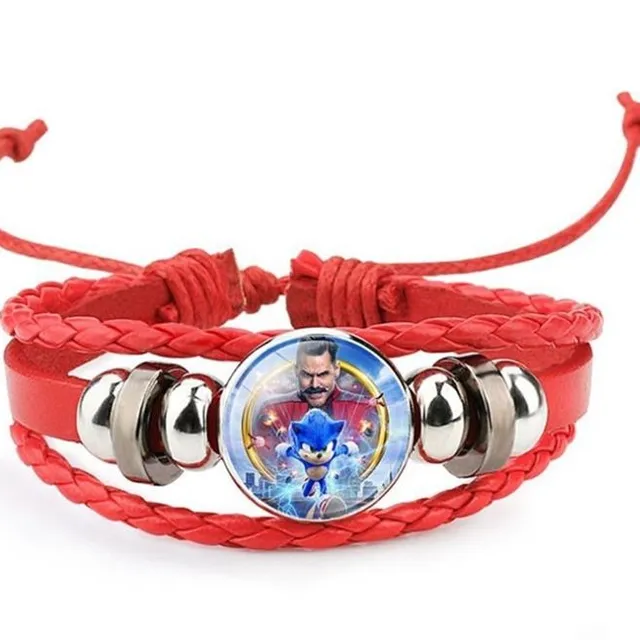 Skórzana bransoletka dla dzieci z motywem Sonic the Hedgehog