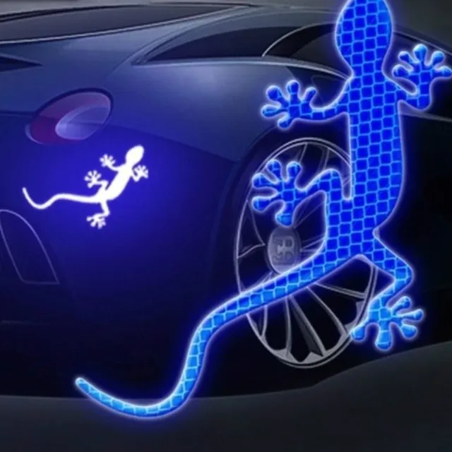 Reflective safety sticker for car - lizard