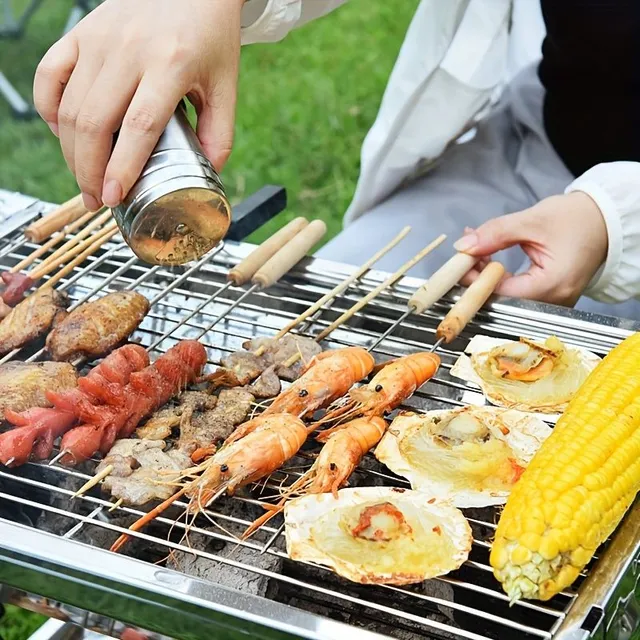 Gril na uhlie, prenosný, skladací, 1 ks - vybavenie pre BBQ a kempovanie