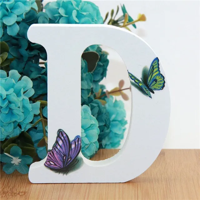 Decorative wooden letter with butterflies