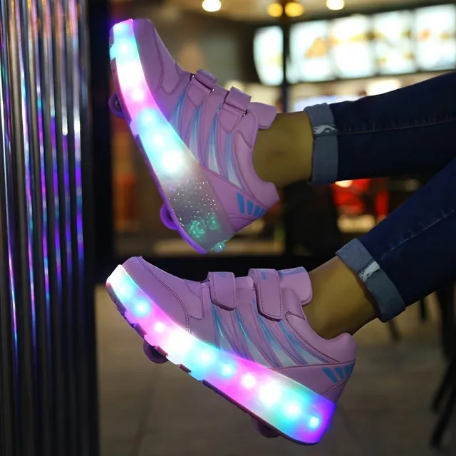 Gyerek LED Roller Sneakers 2in1