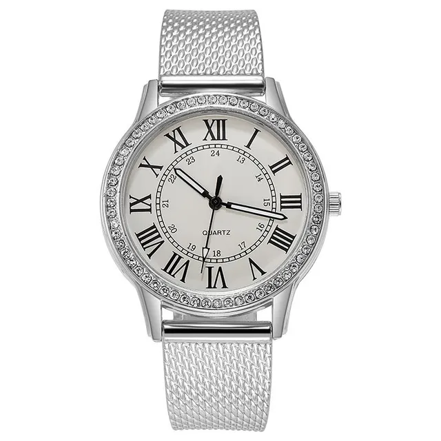 Ladies tasteful watch with rhinestones