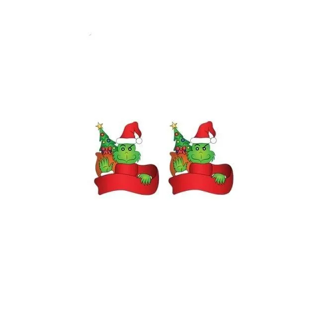 Stuffed earrings with Christmas Grinch