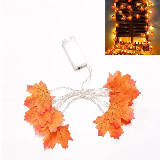 Light chain with motifs of pumpkins, ghosts, skeletons and bats with LED lights - Beautiful Halloween decoration for home