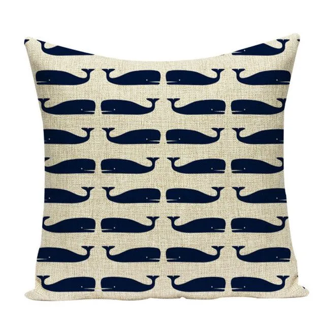 Nice and cosy cushion cover with nautical patterns