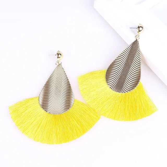 Women's hanger earrings with tassel G580