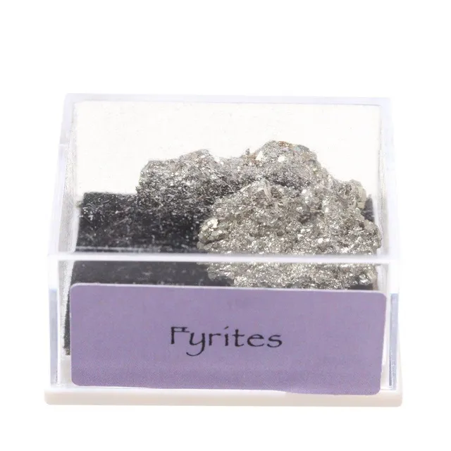 Box with raw minerals