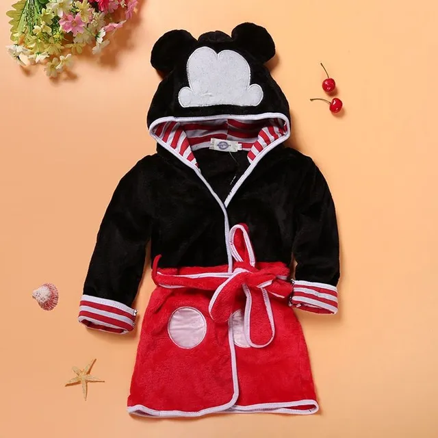 Beautiful baby bathrobe in Mickey Mouse design black 2 roky