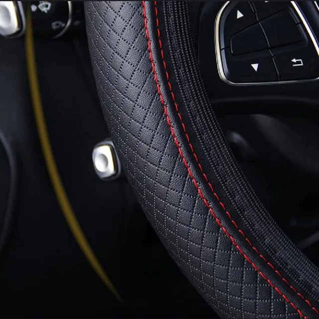 Leather steering wheel cover for Renault