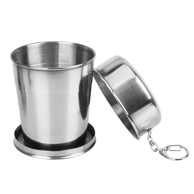 Folding stainless steel cup