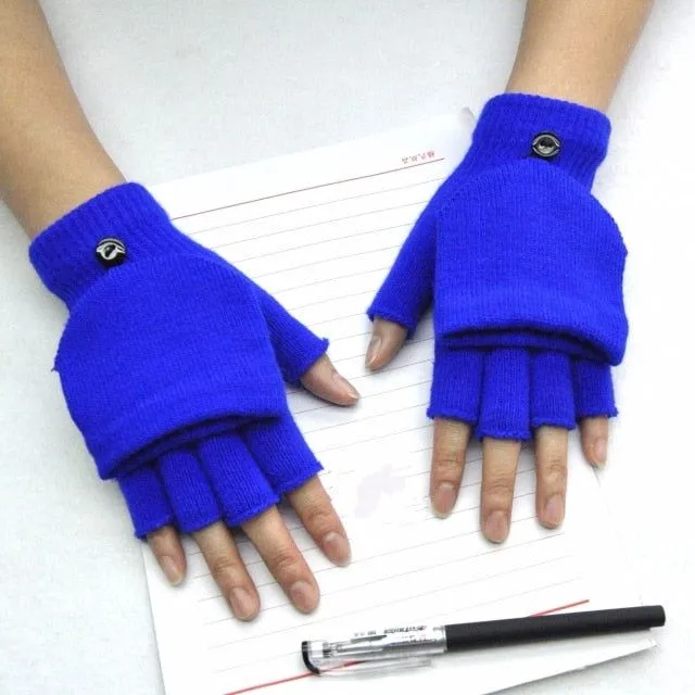 Women's knitted fingerless gloves