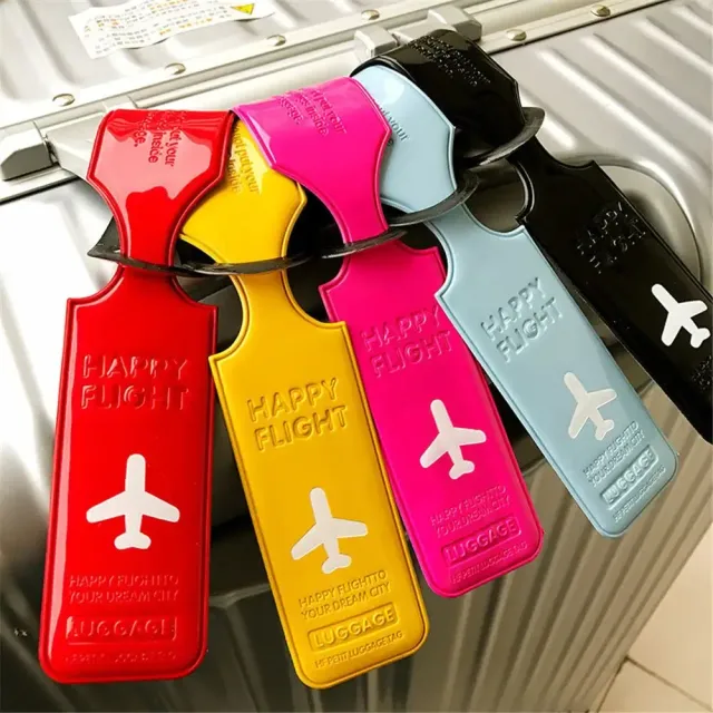Creative travel tag made of PU leather with holder for ID address and suitcase