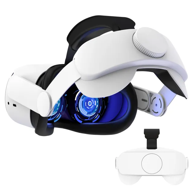 Elite Strap Kompatibilní pro Oculus Quest 2, VR Game Headstrap Nastavitelný VR headset Příslušenství pro výměnu Pohodlná podpora PU povrch, lehký