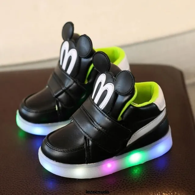 Štýlové svietiace detské topánky Mickey Mouse