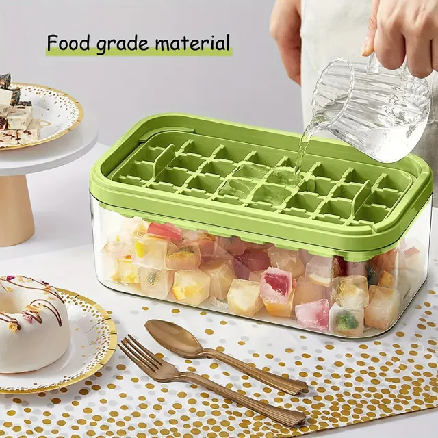 1pc Ice Cube Form with lid, Easy ice release, Practical to the freezer