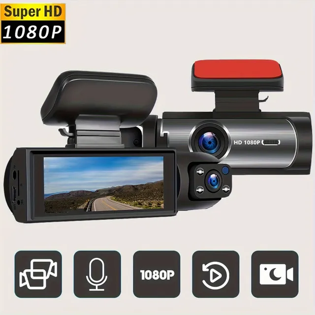 Front and rear deck camera 1080p Full HD G-sensor night vision 170° Wide angle loop recording monitor parking