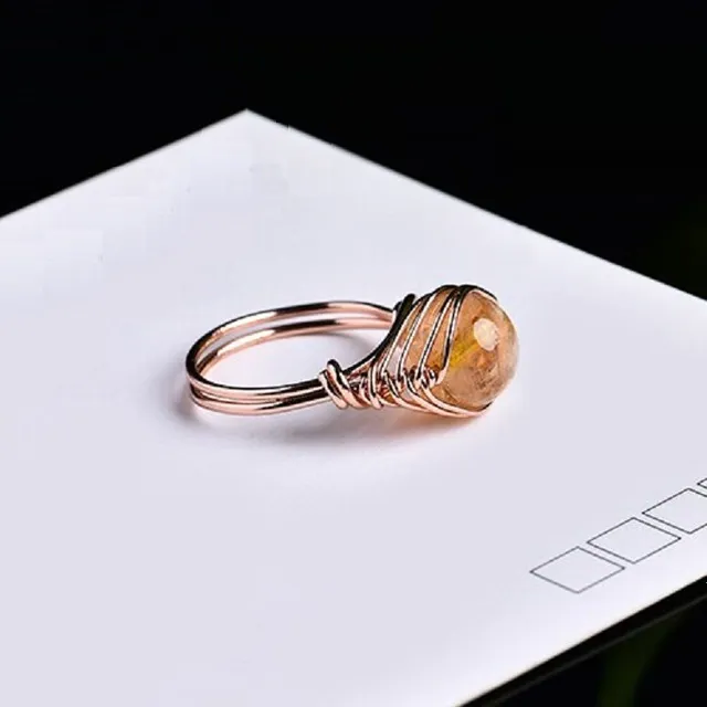 Ring with natural crystal