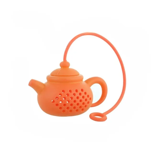 Modern silicone tea sieve in the shape of a tea pot - more colored variants