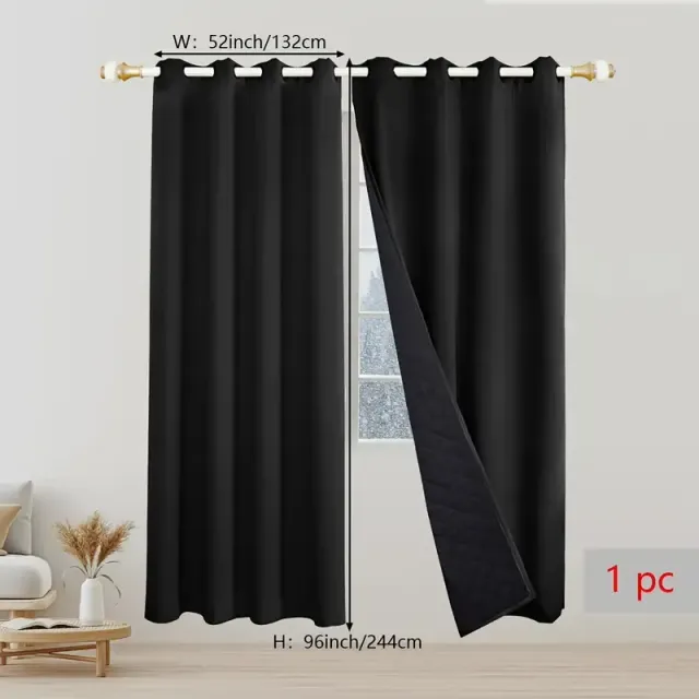 Heat and sound insulation curtains - modern decoration for doors and windows, heated, against the wind