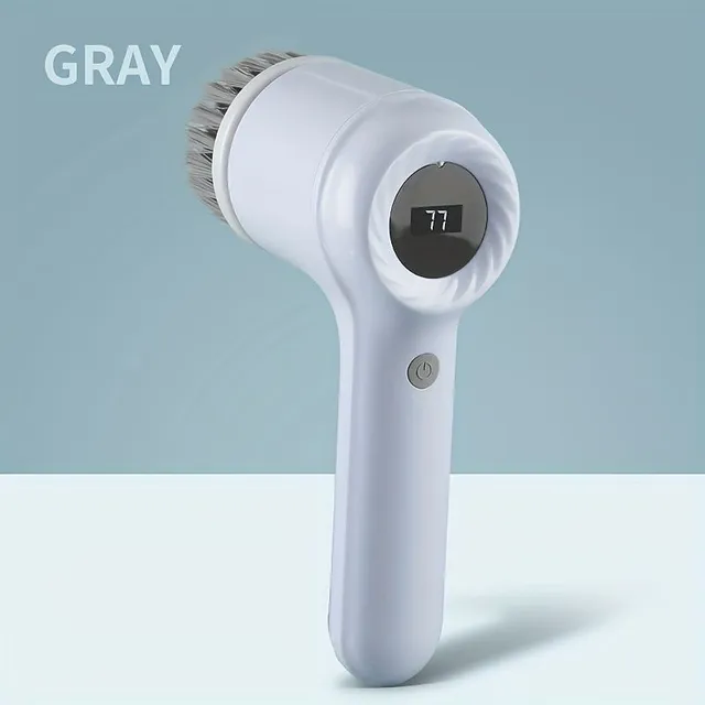 Wireless electric cleaning brush 5v1 with 5 replaceable adapters - waterproof and rechargeable