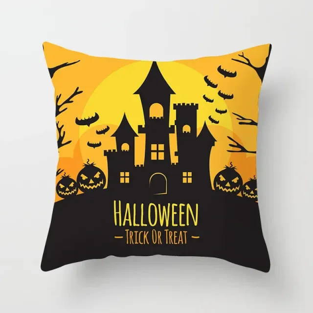 Halloween poliészter párna vicces mintával 45x45 cm kanapéra vagy hálószobába