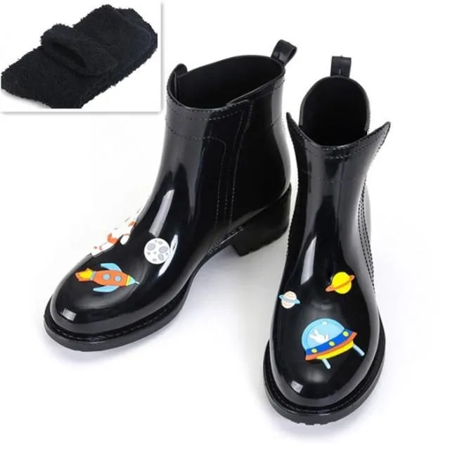 Women's rubber boots with picture