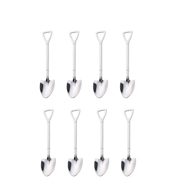 4/8pcs Spoon for coffee and ice cream made of stainless steel in the shape of a shovel