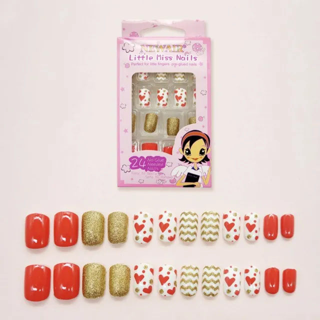 Modern short artificial nails for children