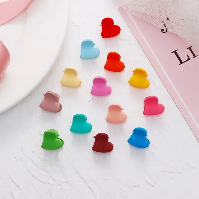 10 pcs/packing cute hair clips for girls in the shape of hearts, flowers, animals and colorful crowns