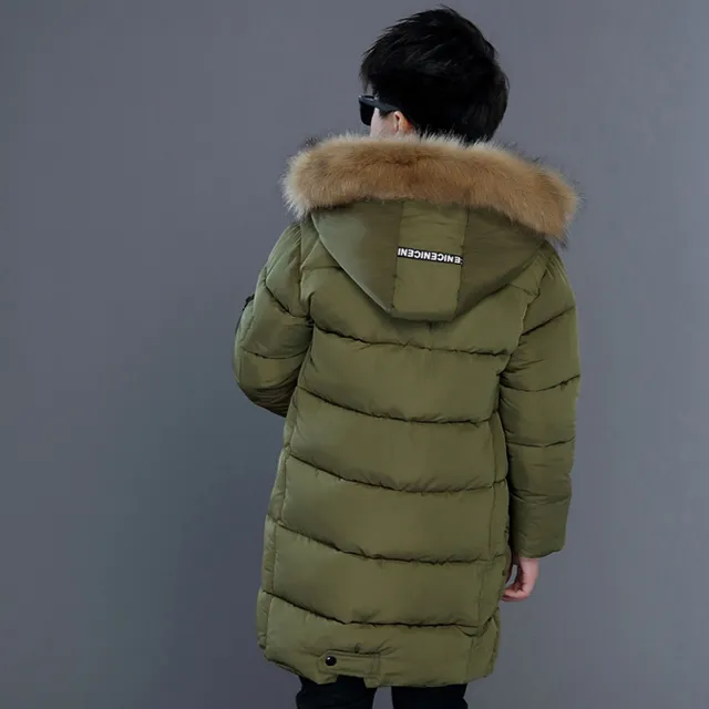 Boys winter parka with hood with fur