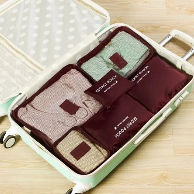 Színes utazási szervezők bőröndhöz - 6 db