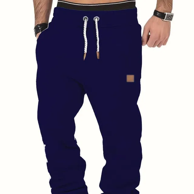 Men's sweatpants with drawstring, pockets and jogger cut for autumn/winter - for running and jogging