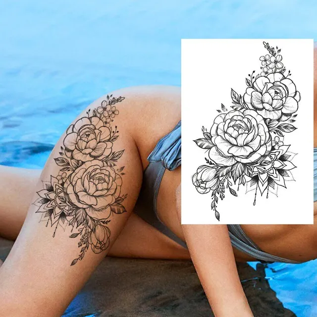 Tatuaj temporar sexy cu motive florale pentru femei