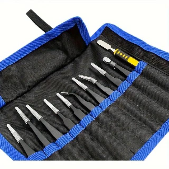 Stainless steel tweezers without magnetic effect with storage case