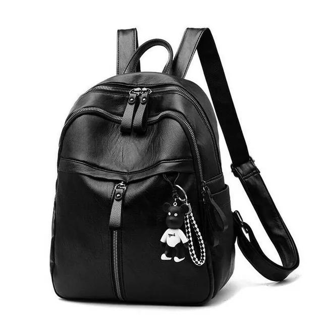 Ladies fashion backpack with decorative pendant